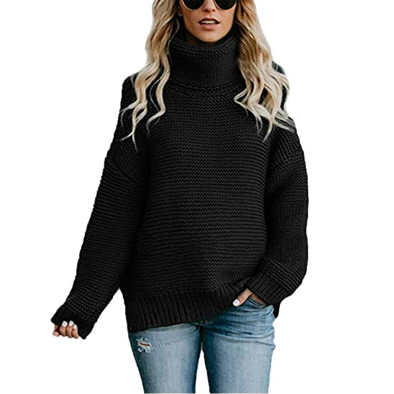 Knitting Women's Turtle Neck Clothing Sweater